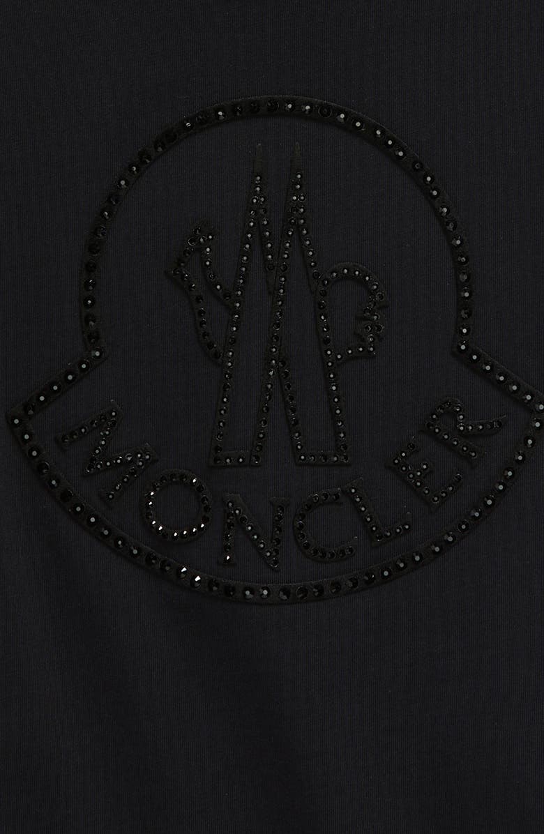 Moncler Kids' Crystal Embellished Cotton Logo T-Shirt, Alternate, color, 