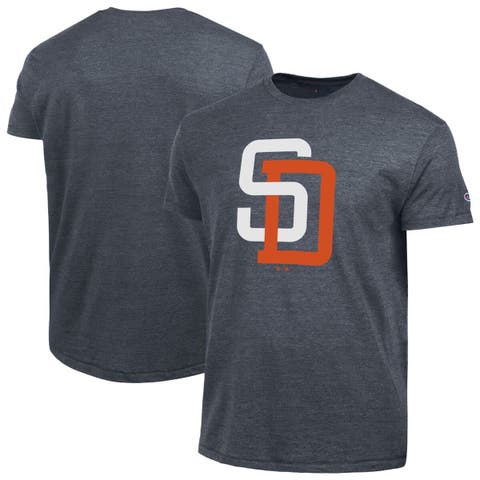 Men's Champion  Navy San Diego Padres Cooperstown Logo Tri-Blend T-Shirt