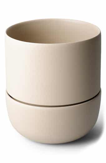 Distressed Cream Terracotta Planter with Fluted Texture