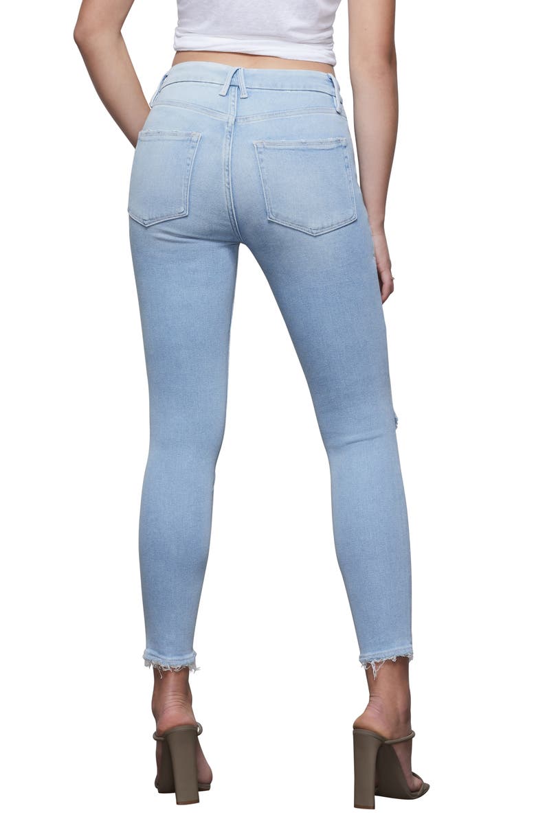 Good American Good Legs High Waist Ripped Ankle Skinny Jeans, Alternate, color, 