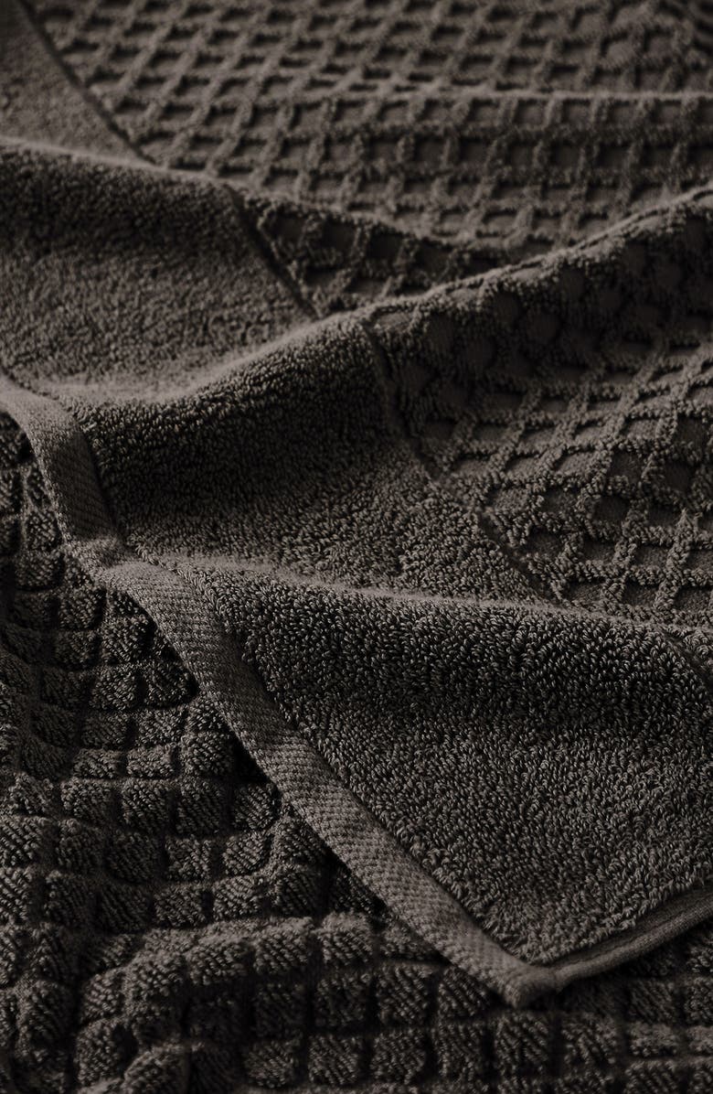 Woven & Weft Diamond Waffle Textured 2-Piece Bath Sheet Set, Alternate, color, Midnight