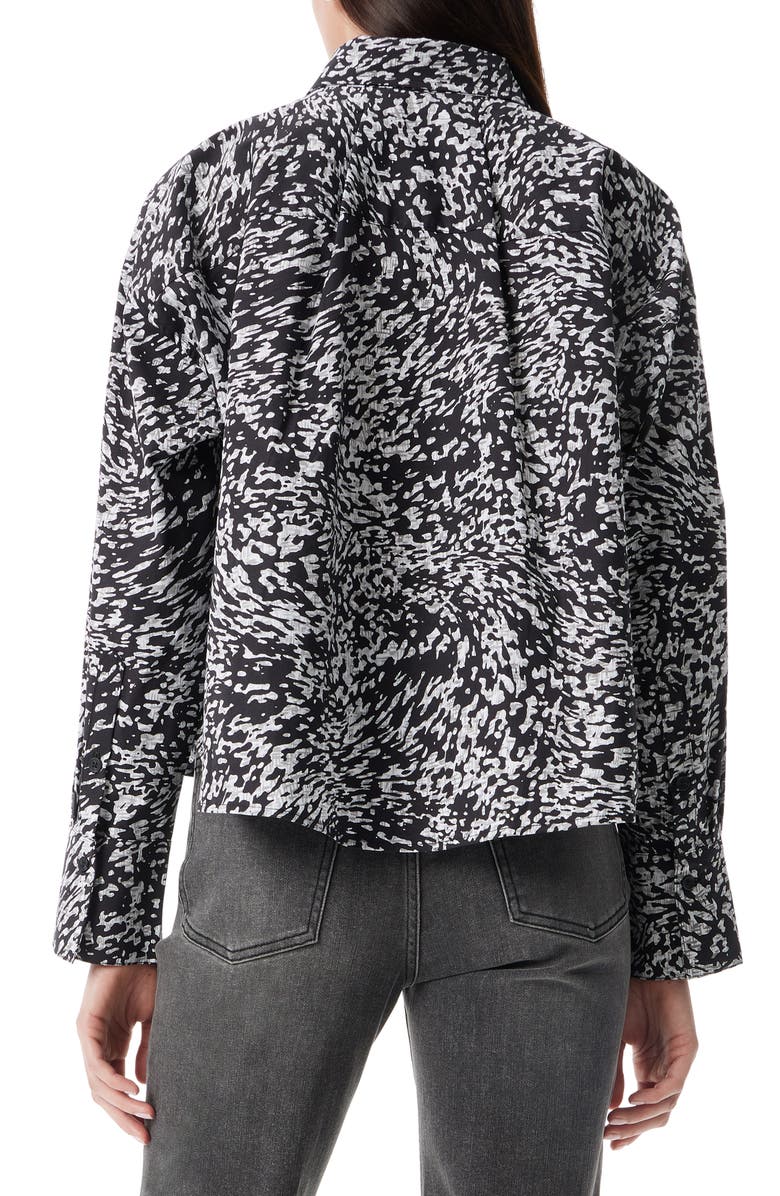 Robert Rodriguez Adara Long Sleeve Button-Up Shirt, Alternate, color, Black Abstract Swirl