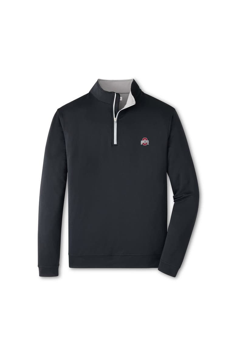 Men's Peter Millar  Black Ohio State Buckeyes Perth Quarter-Zip Sweatshirt, Main, color, Black