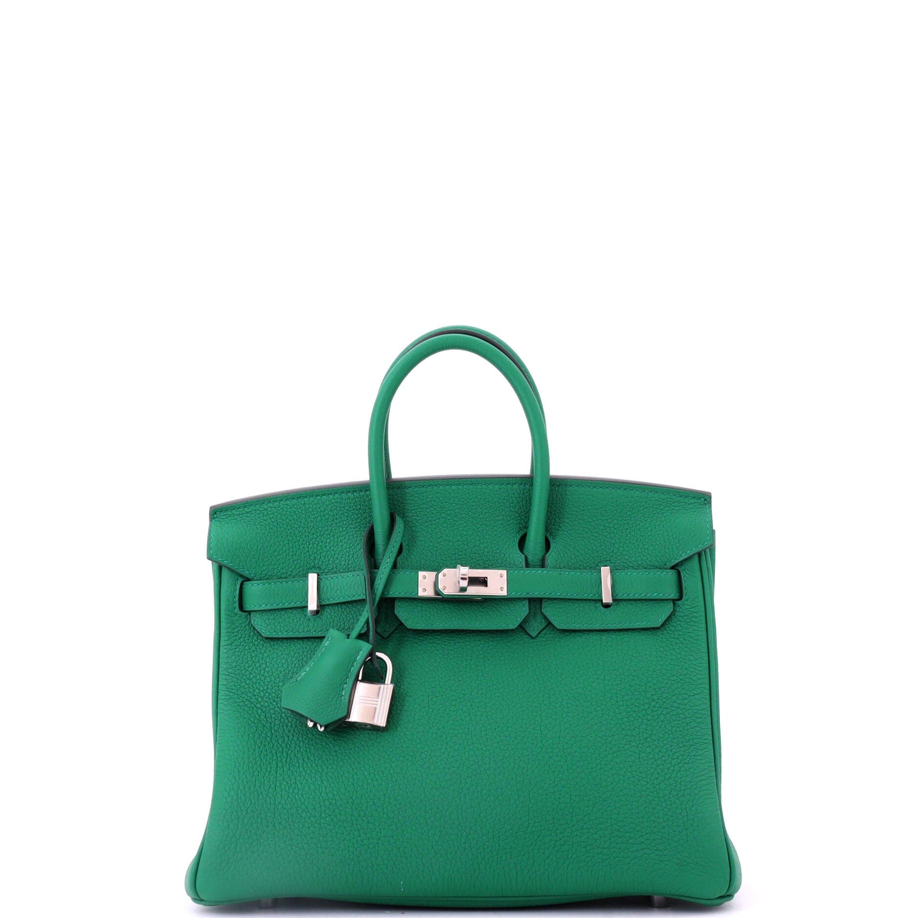 Pre-Owned Hermes Birkin Handbag Green Togo with Palladium Hardware 25, Alternate, color, 