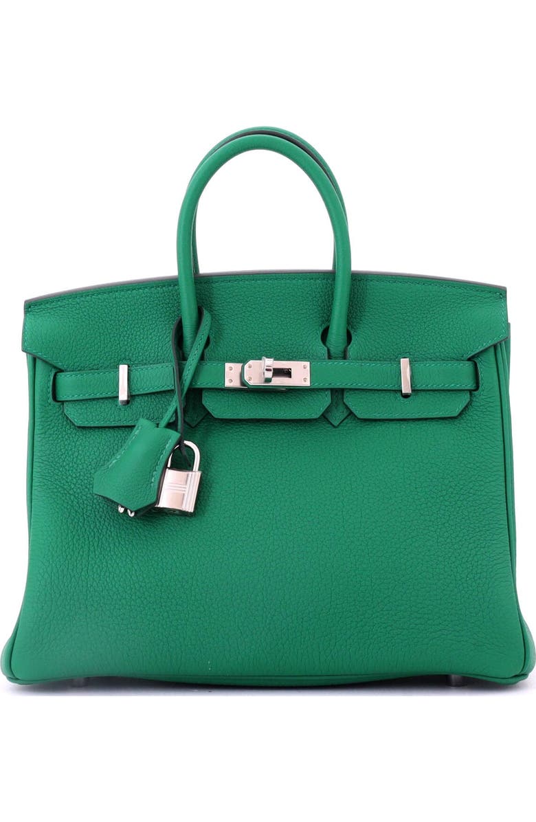 Pre-Owned Hermes Birkin Handbag Green Togo with Palladium Hardware 25, Alternate, color,