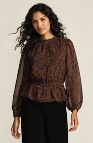 Lands' End Chiffon Peplum Top