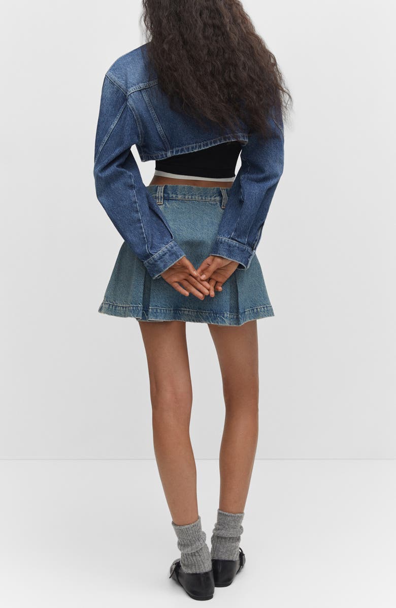 MANGO Crop Denim Jacket, Alternate, color, 