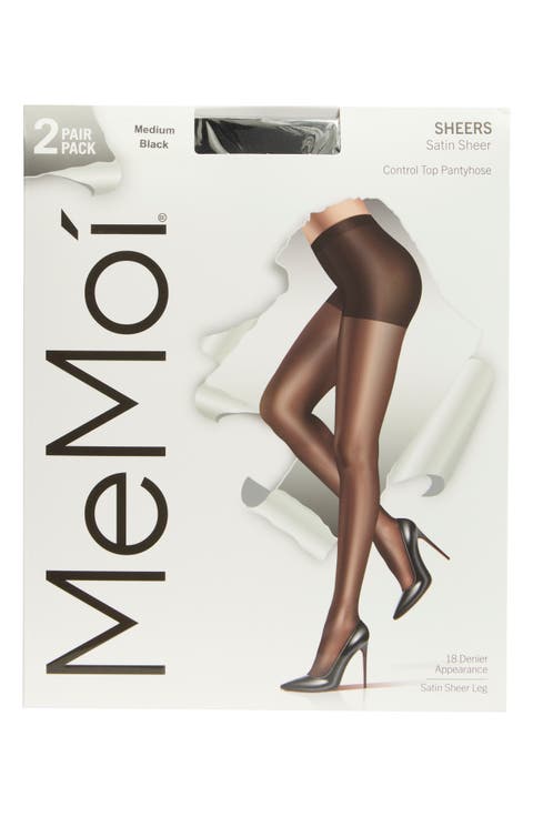 Satin Sheer Control Top Pantyhose