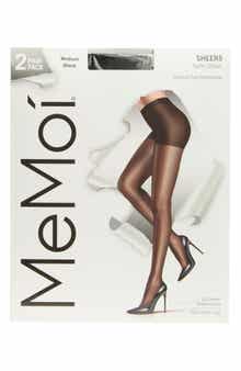 MeMoi Satin Sheer Control Top Pantyhose