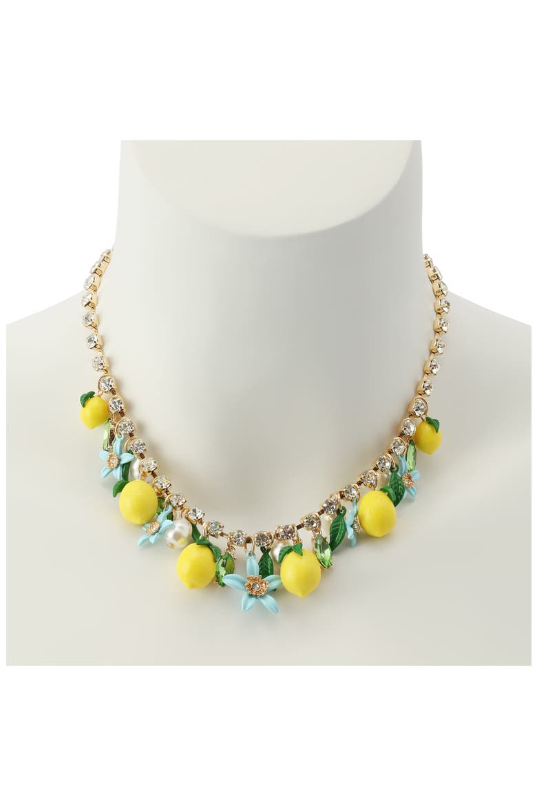 Shaky Lemon Frontal Necklace, Alternate, color, YELLOW