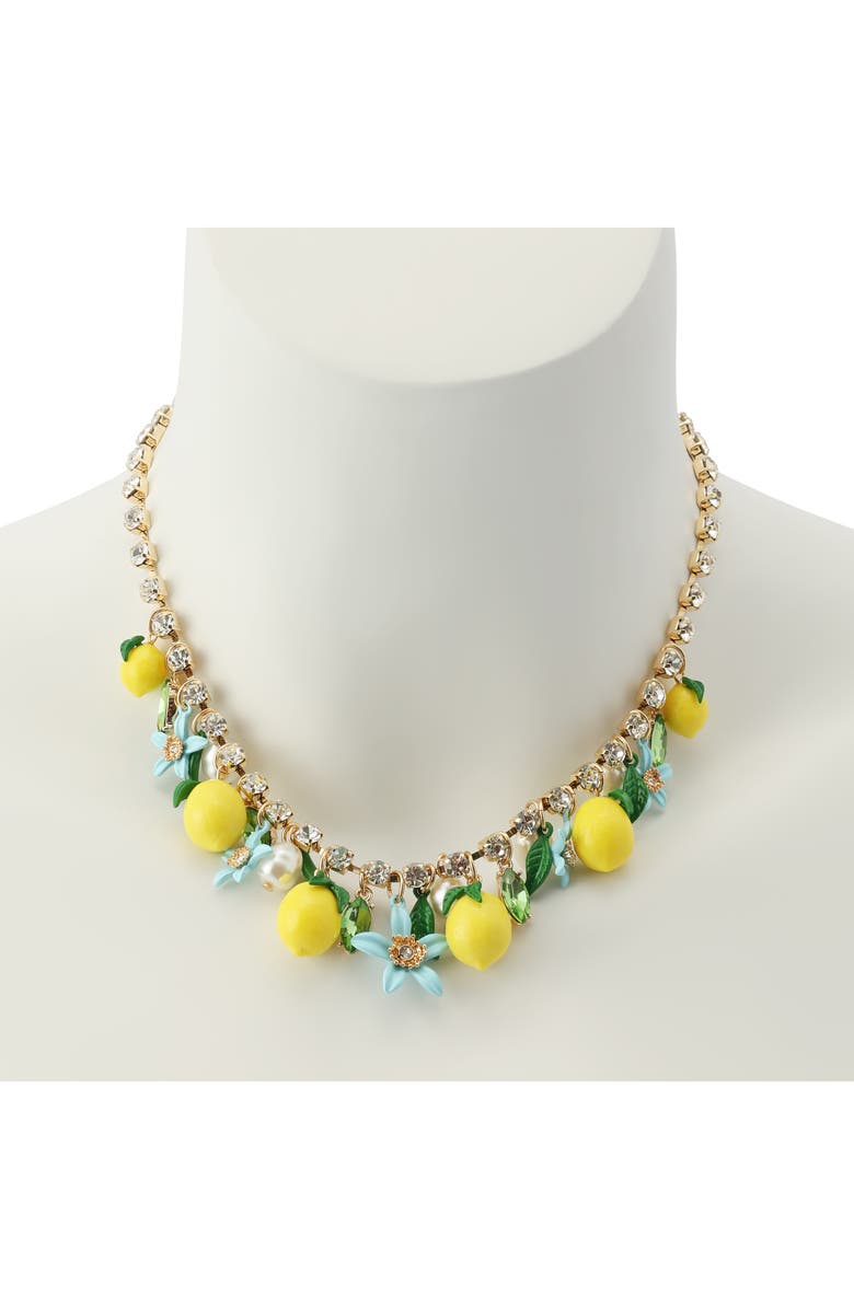 Betsey Johnson Shaky Lemon Frontal Necklace, Alternate, color, 