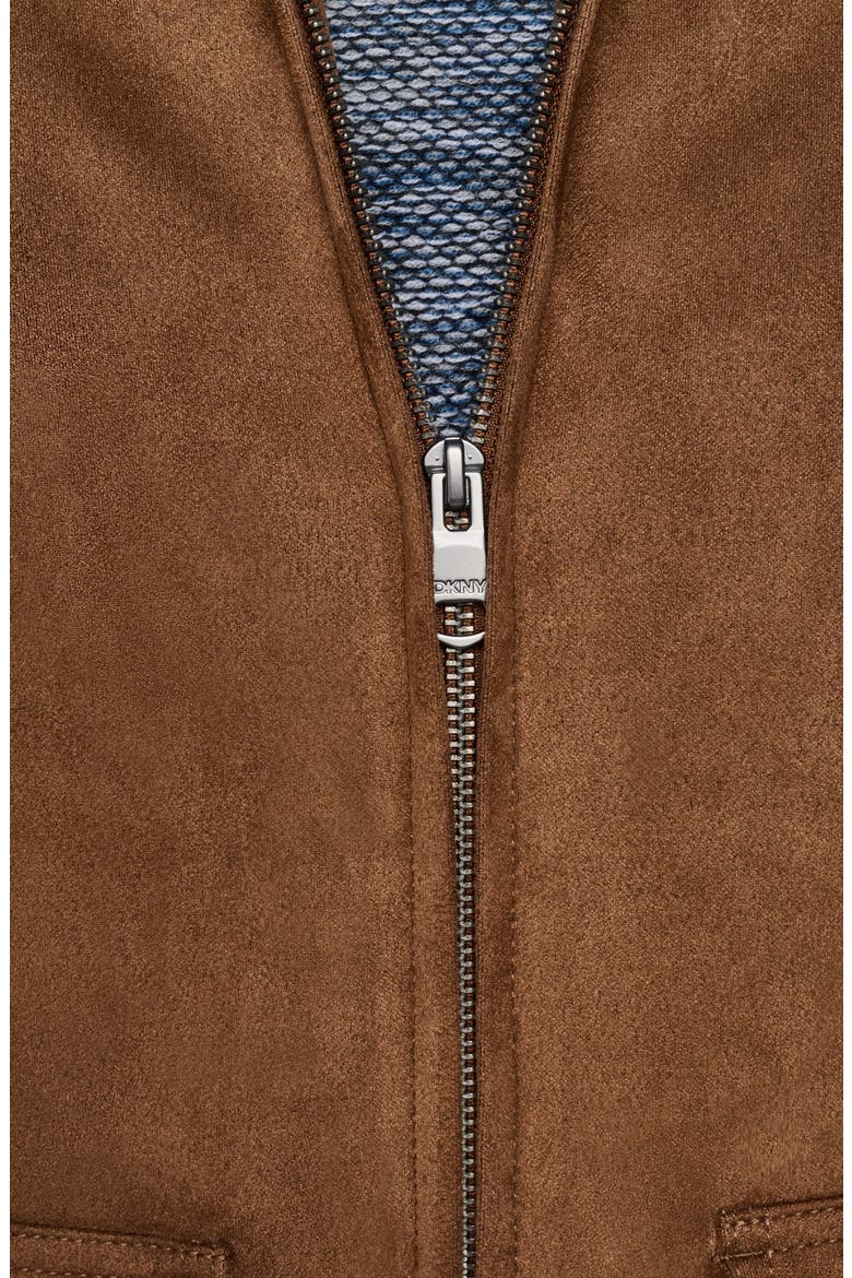 Faux Suede Trucker Jacket, Alternate, color, COGNAC