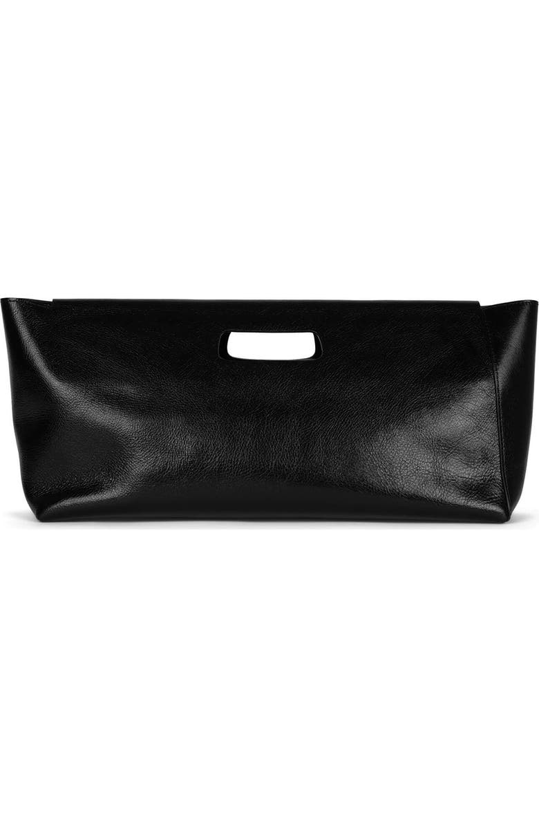Jeffrey Campbell Toolbox Leather Clutch, Alternate, color, Black