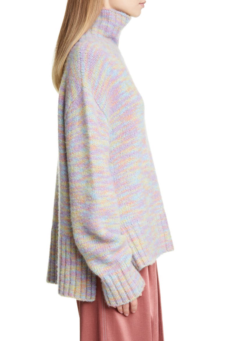 Yuki Multicolor Wool & Silk Turtleneck Sweater, Alternate, color, MULTI MULTICOLORED