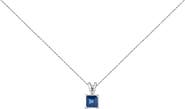 Haus of Brilliance 14K Gold 5x5 MM Square Shaped Gemstone Solitaire Pendant Necklace