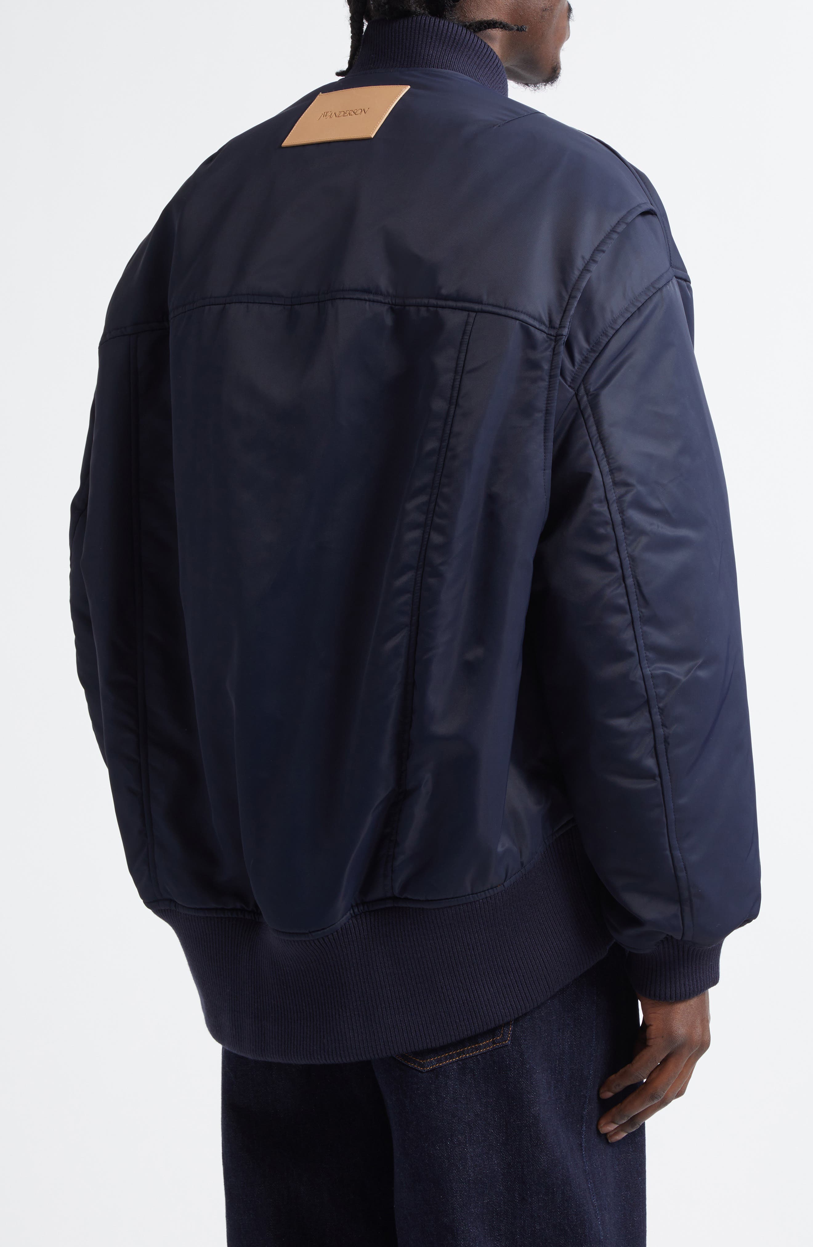Curved Hem Oversize Bomber Jacket - image 2