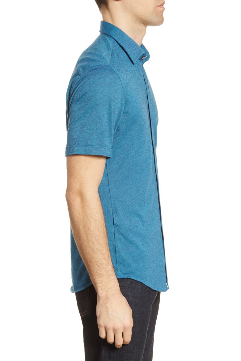 Robb Slim Fit Jersey Short Sleeve Sport Shirt, Alternate, color, BLUE