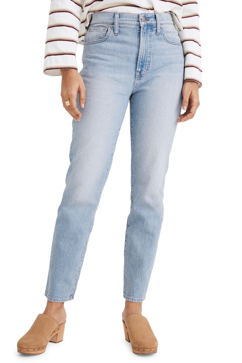 The Perfect High Waist Tapered Jeans, Main, color, FIORE WASH