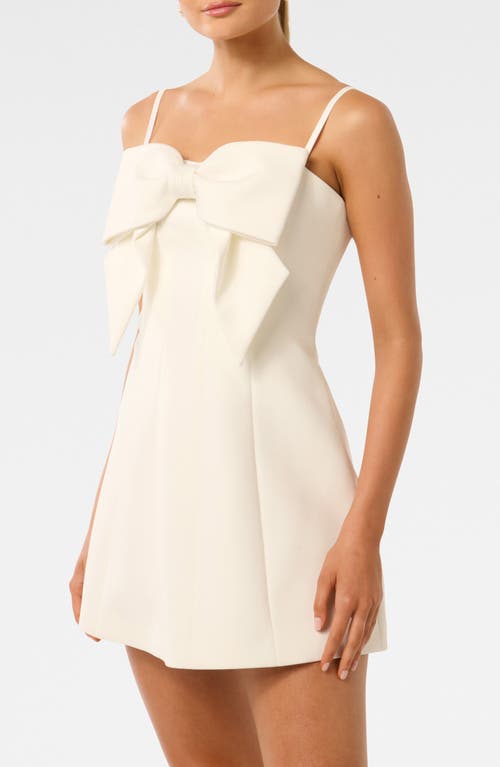 Ever New Hayley Bow Front Cocktail Minidress In Porcelain