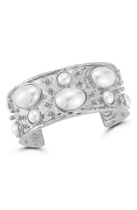 Faux Pearl Cuff Bracelet