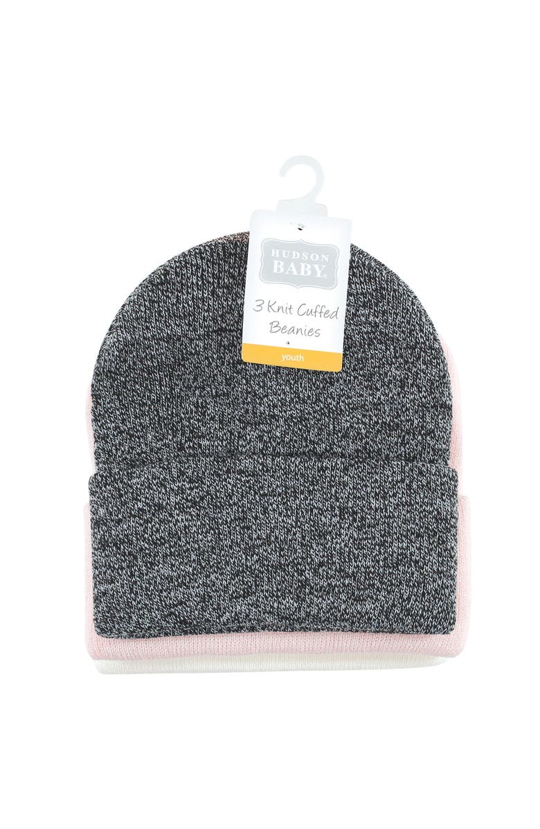 Hudson Baby Cuffed Beanies and Knit Caps, Alternate, color, Pink White