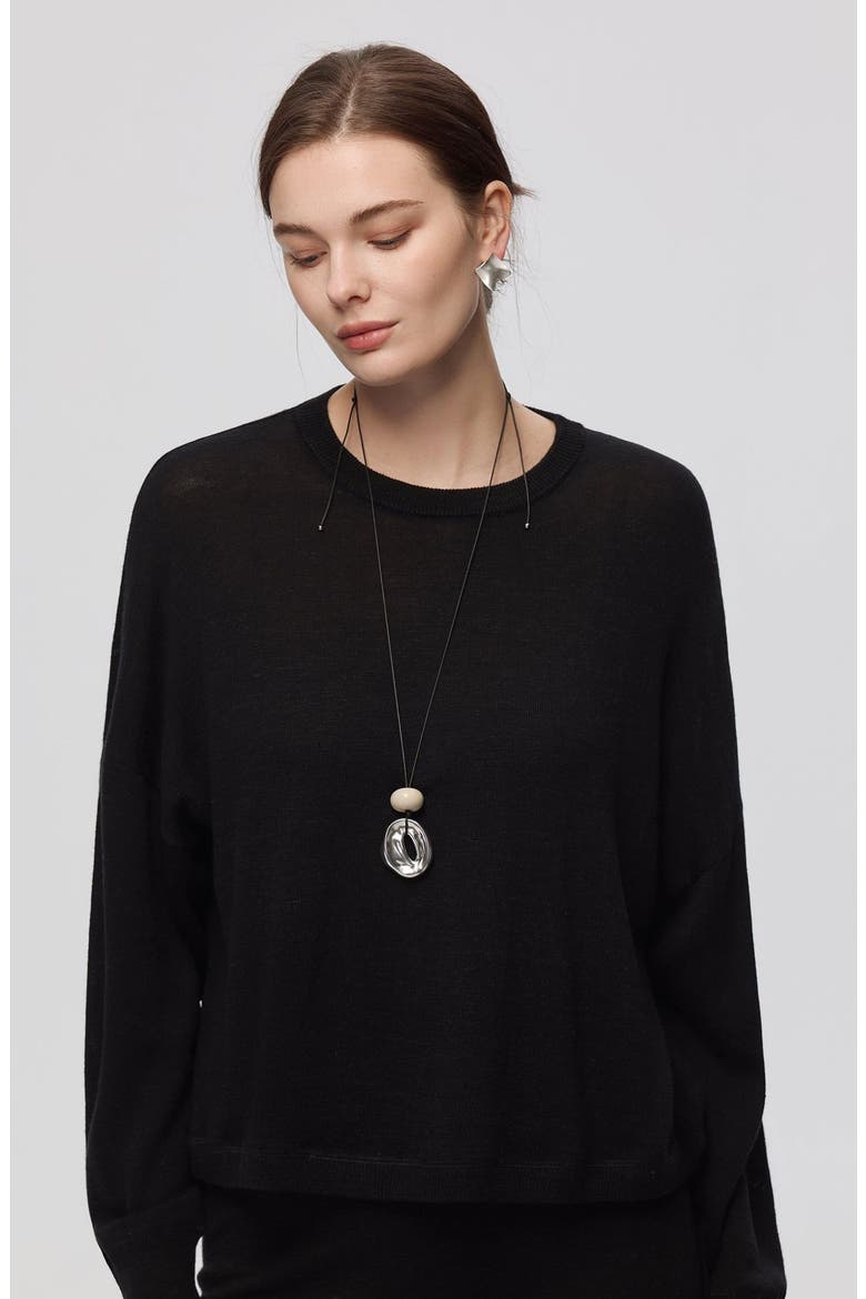 Nilo Knitted Crewneck, Alternate, color, Black