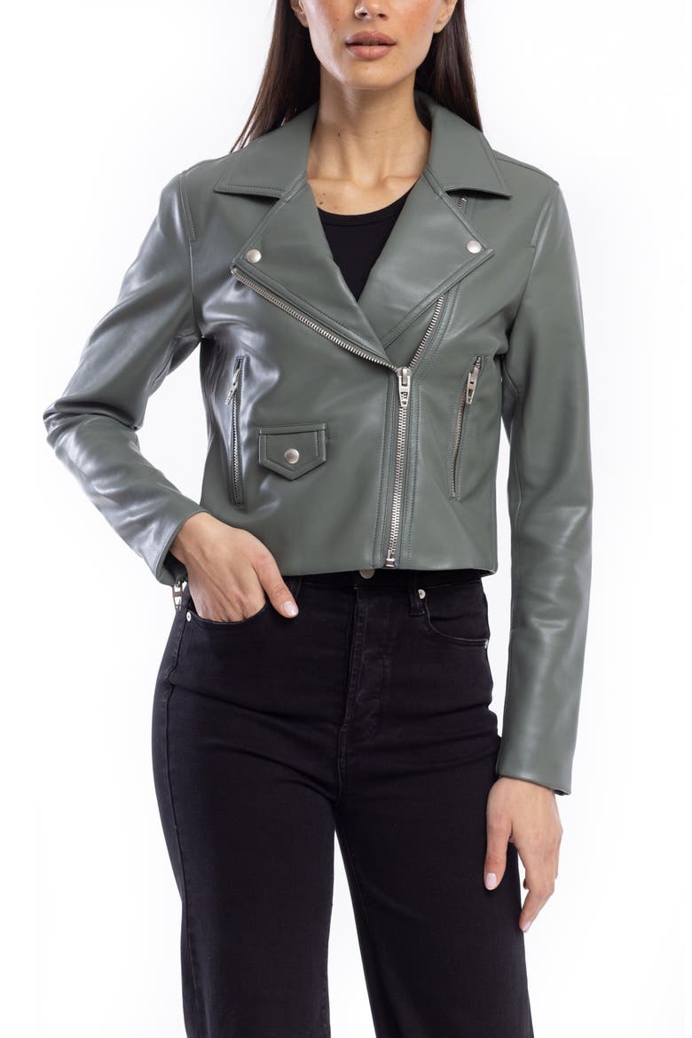 Faux Leather Moto Jacket, Alternate, color, FACE TO FACE