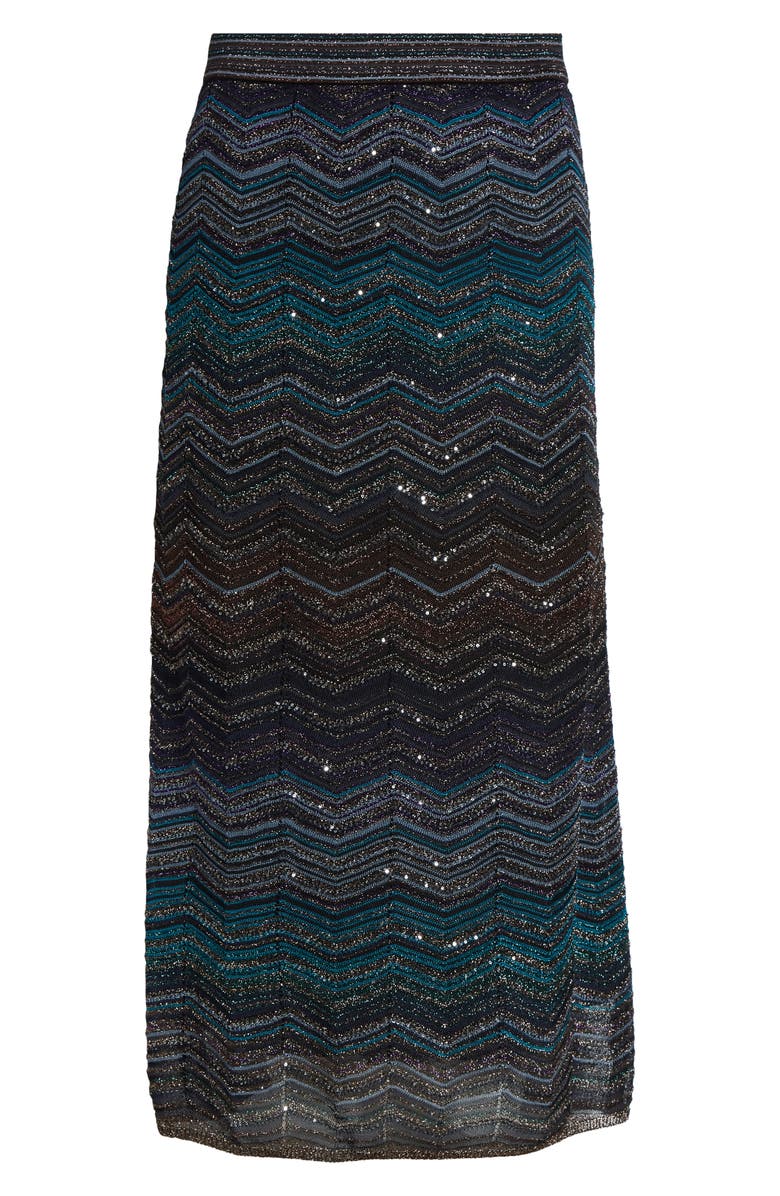 Missoni Zigzag Lamé Midi Skirt, Main, color, Dark Blue Tones