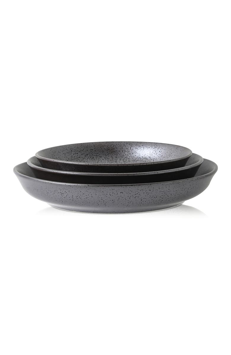 Stone Lain Valencia Porcelain 3-Piece Serving Bowl Set, Alternate, color, Metallic Grey