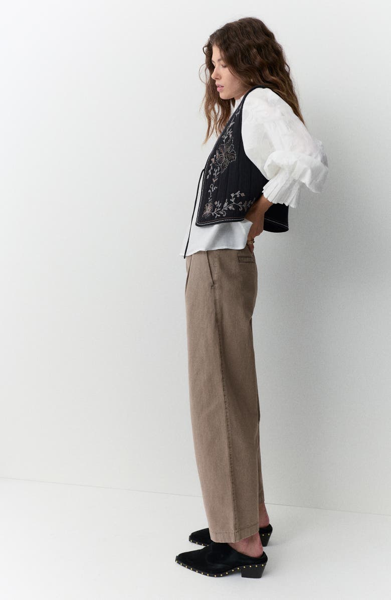 PER UNA BY M&S Pleated Barrel Leg Pants, Alternate, color, Soft Brown