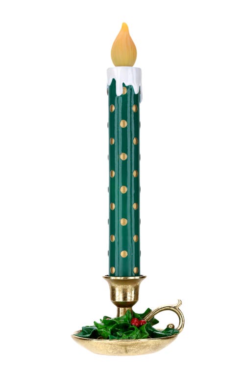 Mark Roberts Lighted Christmas Candle Tabletop In Green