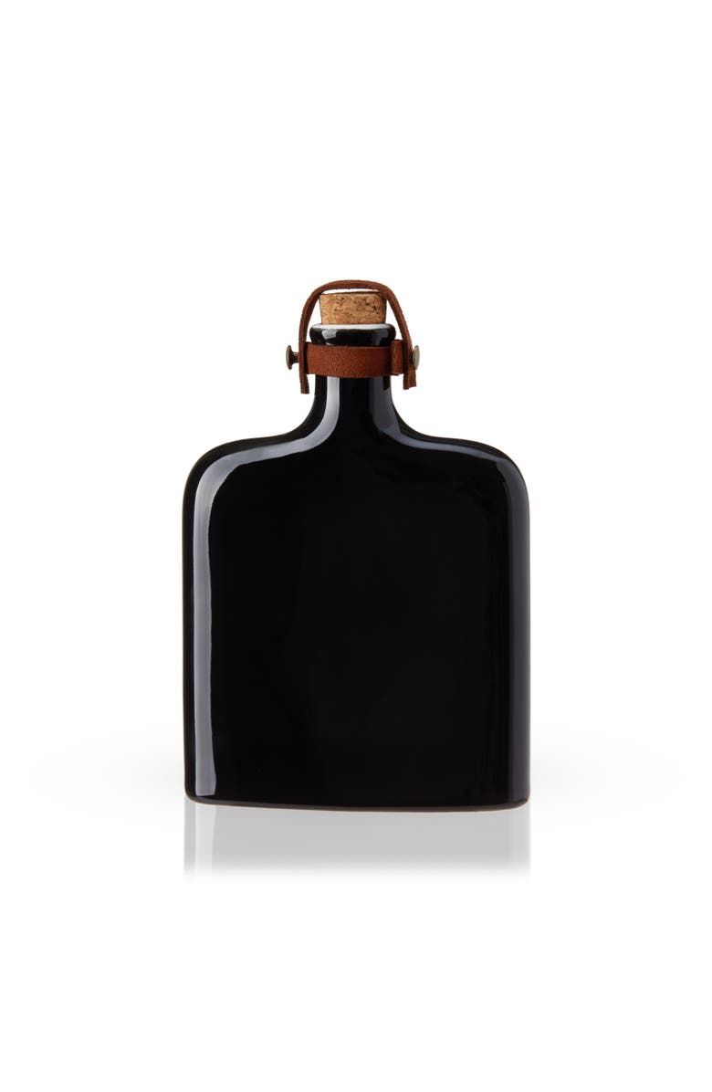 Viski Irving Nautilus 8.5 oz Ceramic Flask, Main, color, Black