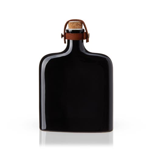 Viski Irving Nautilus 8.5 oz Ceramic Flask In Black