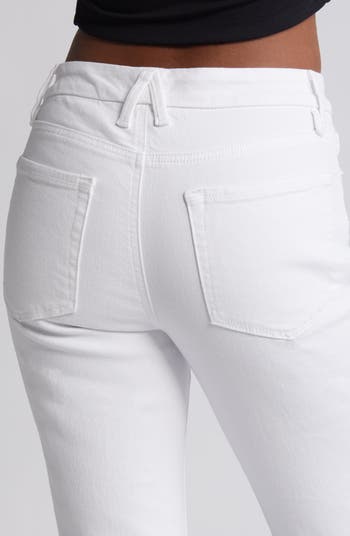 Good American deals Good Straight Raw Hem High Rise Denim Jeans White Size 8 NWT