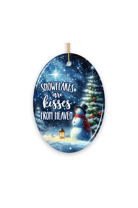 Kisses From Heaven Magical Snowman Oval Ornament
