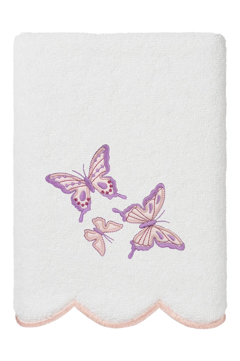 3-Piece Brittney Embroidered Turkish Cotton Towel Set, Alternate, color, WHITE/ PINK