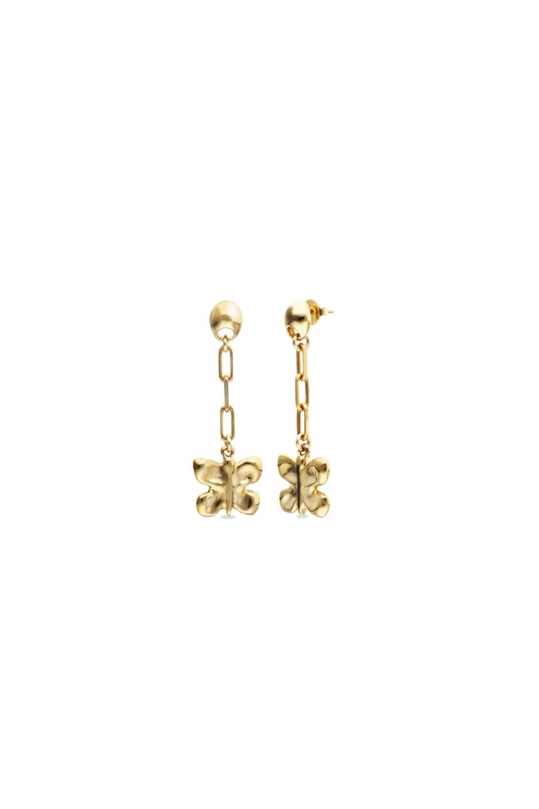 Long Butterfly Earrings in Gold-Tone, Main, color, Gold