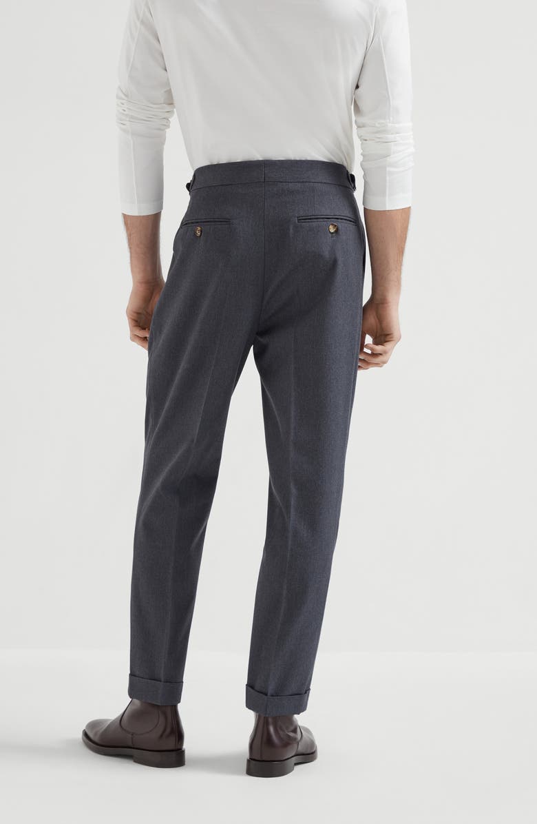 Brunello Cucinelli Gabardine tailor fit trousers, Alternate, color, Lead