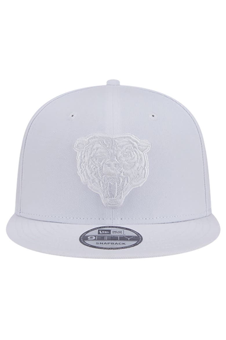 Men's New Era Chicago Bears Main White on White 9FIFTY Snapback Hat, Alternate, color, White