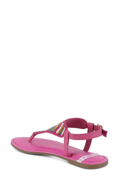 Rag & Co Women's Pink / Purple Chitra Pin Buckle Beaded Flat Sandals In Fuchsia In Fushia
