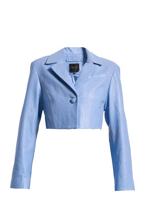 As By Df Poppy Leather Blazer In Blue