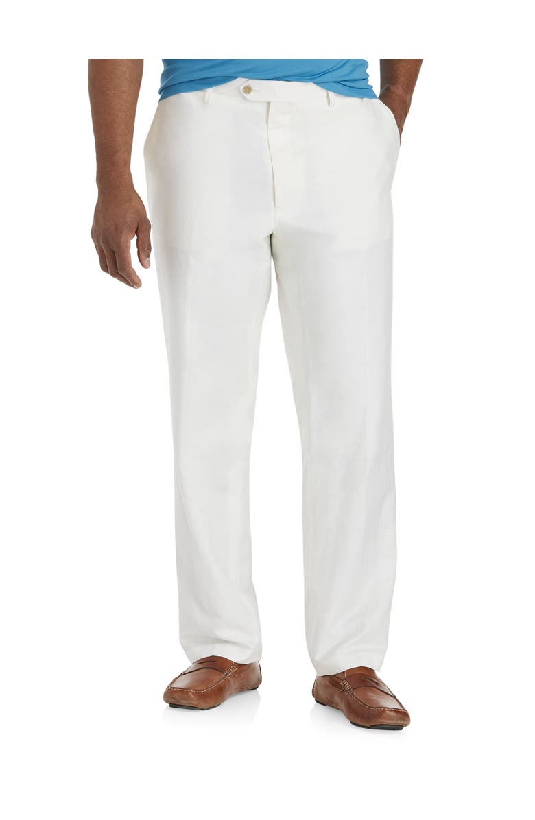 Oak Hill by DXL Linen-Blend Suit Pants, Main, color, White