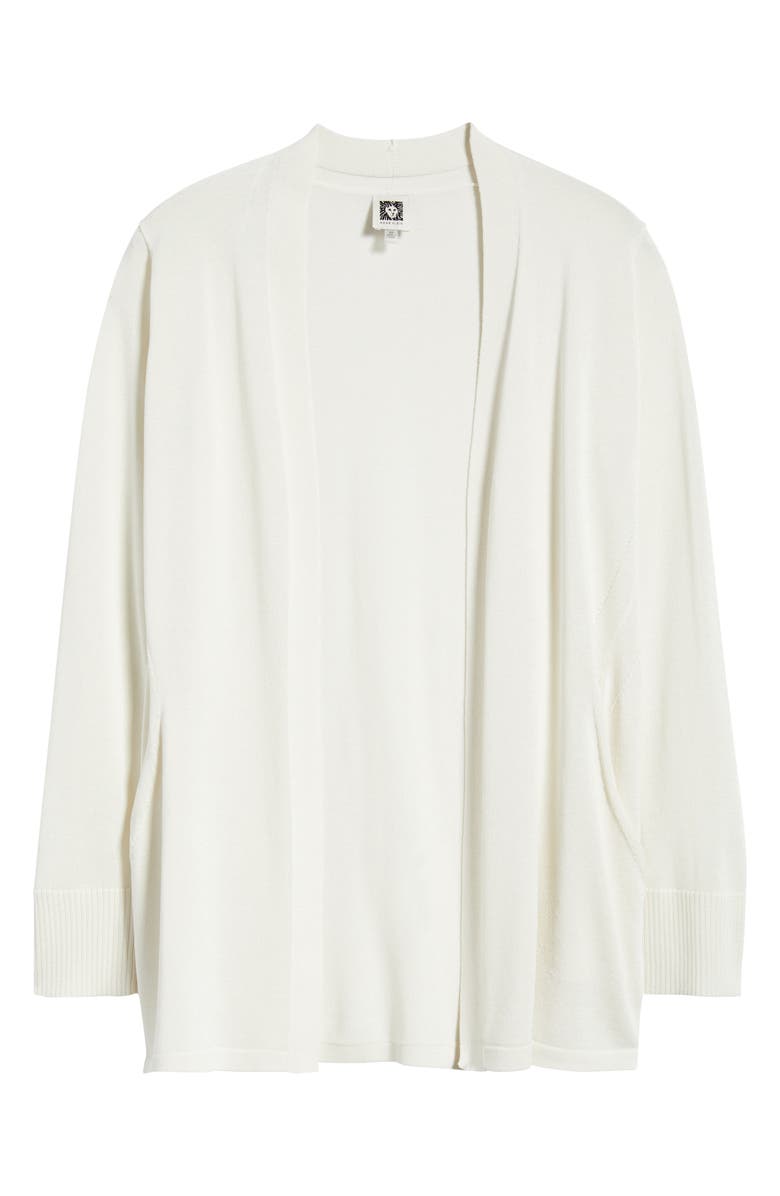 Anne Klein Kissing Front Pocket Cardigan, Alternate, color, White Dove