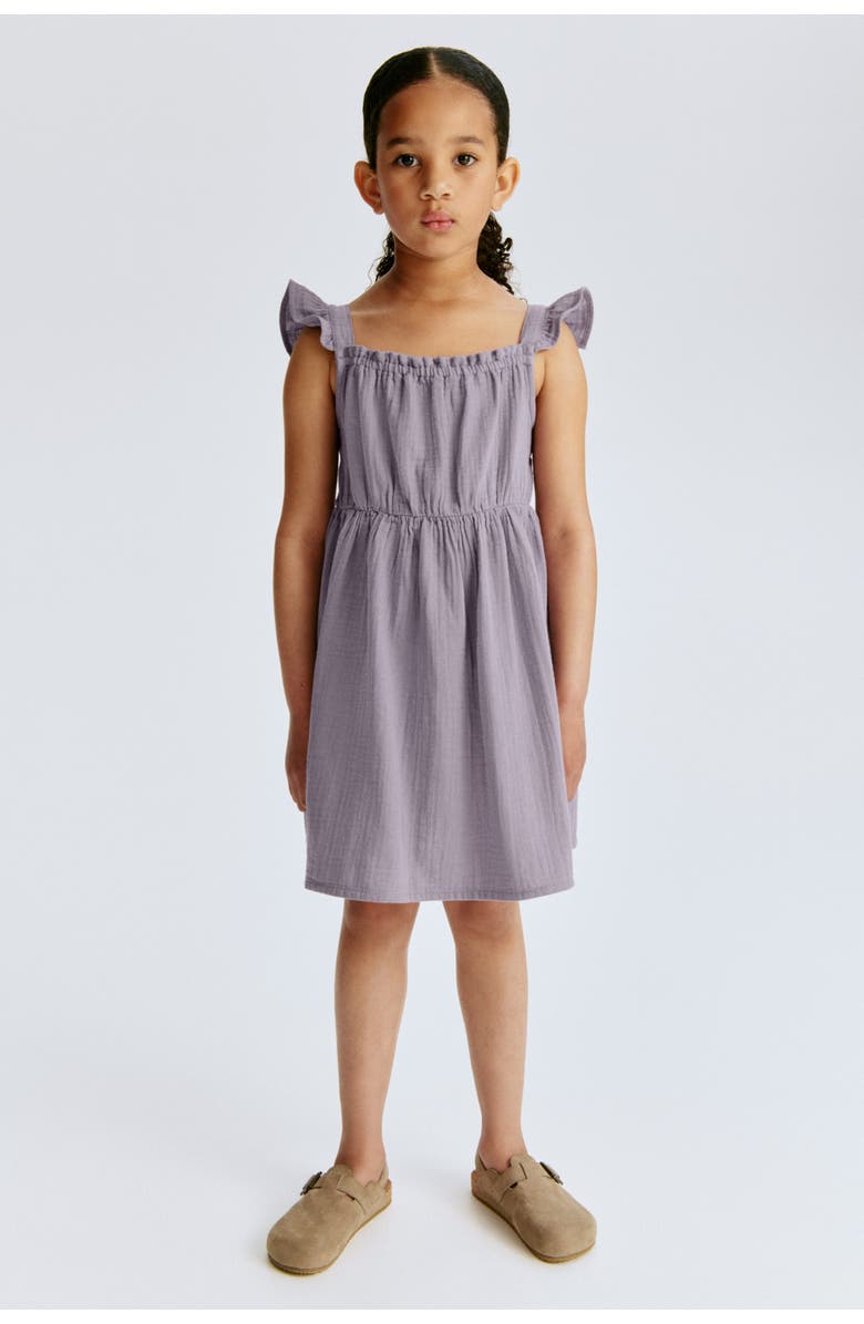 H&M Cotton Muslin Dress, Main, color, Dusty Purple