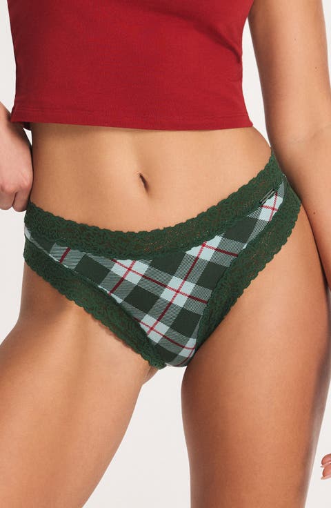 Essentials Lace Trim Stretch Cotton Cheeky Briefs (Regular & Plus)