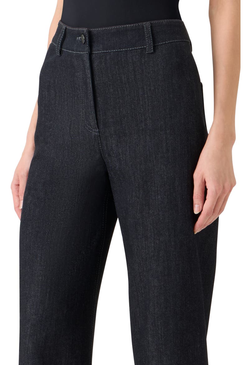 Caia High Waist Crop Straight Leg Jeans, Alternate, color, BLACK DENIM