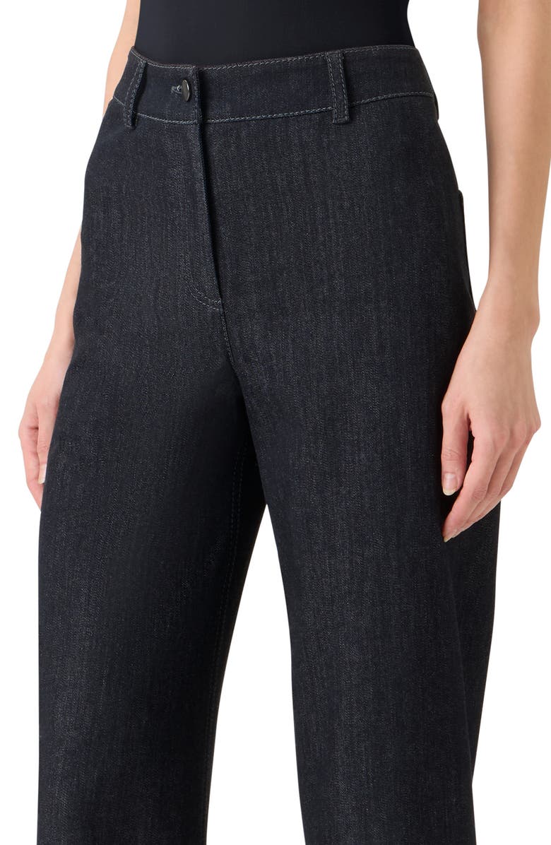 Akris punto Caia High Waist Crop Straight Leg Jeans, Alternate, color, Black Denim