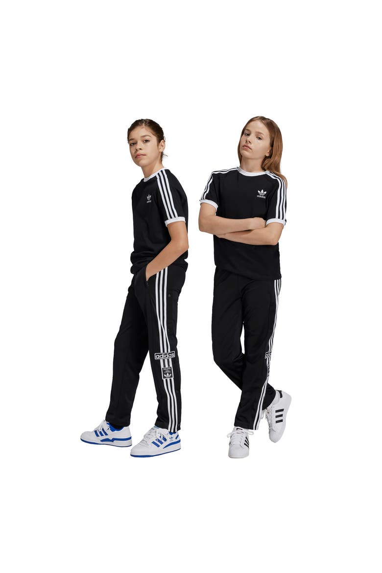 Kids' Adibreak Recycled Polyester Track Pants, Alternate, color, BLACK/WHIT