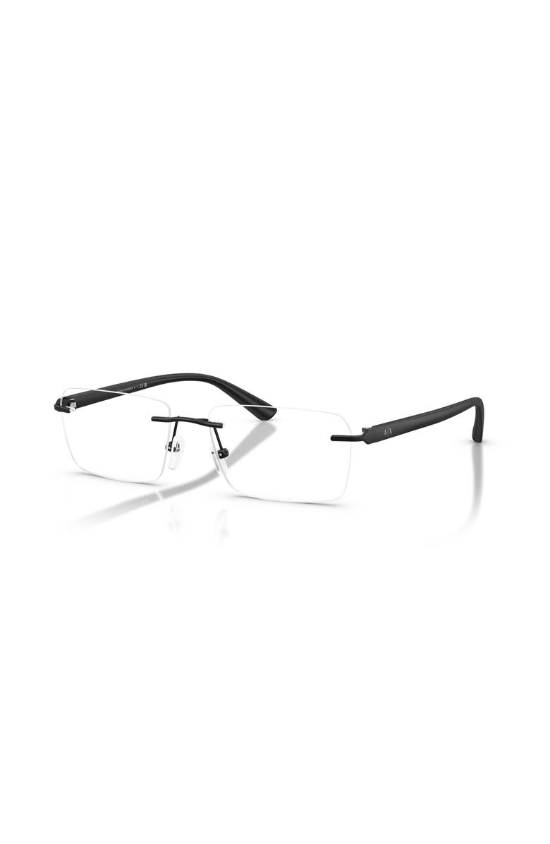 Armani Exchange 56mm Rectangle optical glasses, Main, color, Black