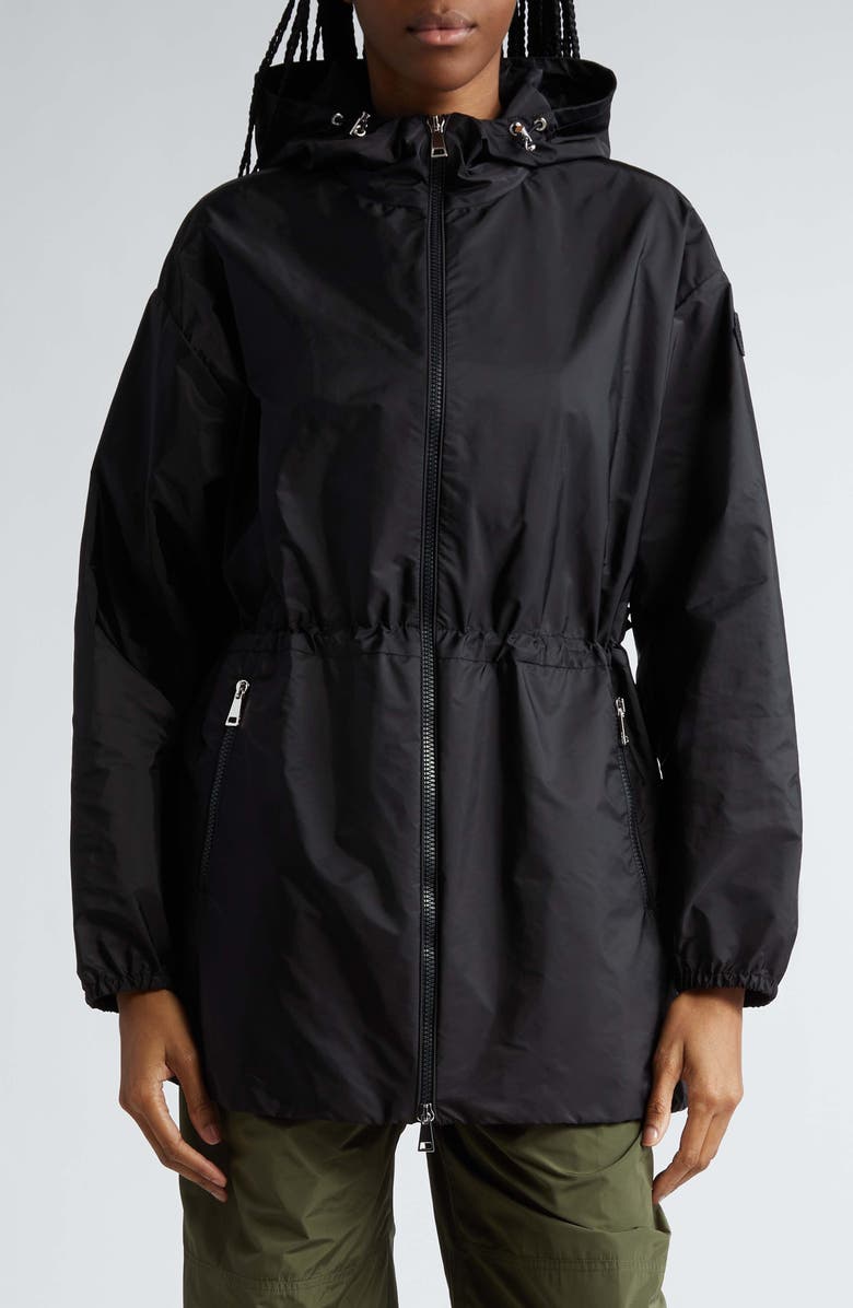 Moncler Wete Boxy Hooded Windbreaker, Main, color, Black